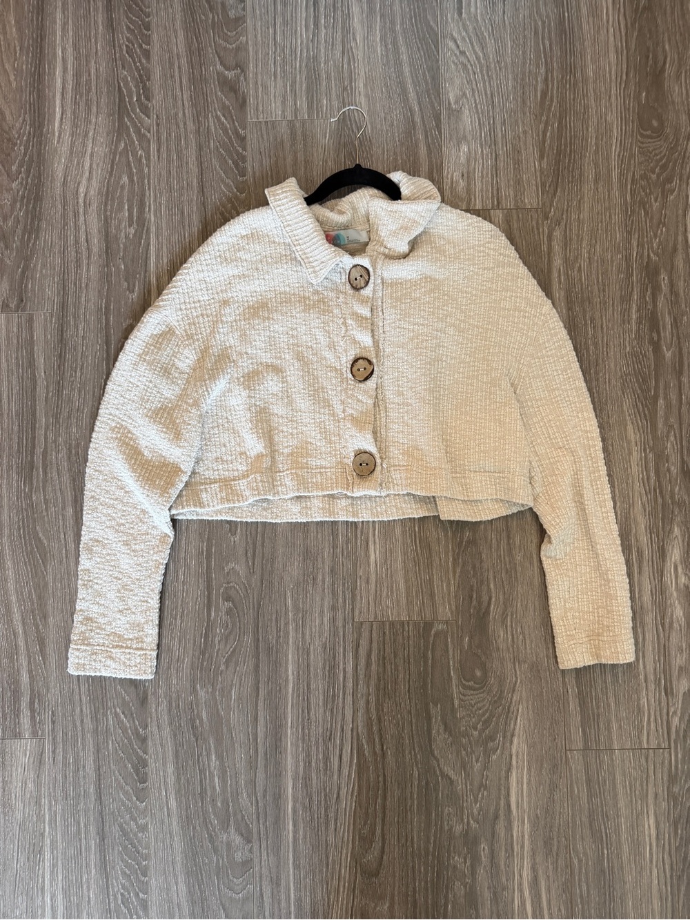Free People Cropped Cream Button-Front Bouclé Jacket - Women